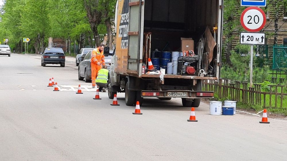 Срок нанесения разметки на ухтинских дорогах завершается через три дня