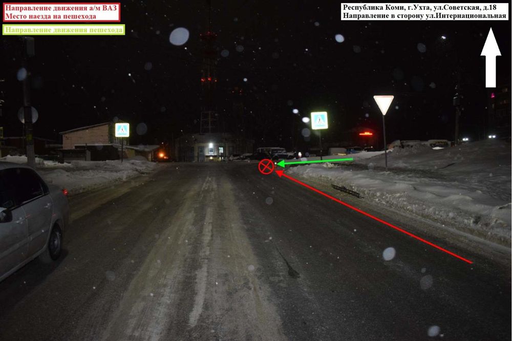 80-летний ухтинец сбил женщину на пешеходном переходе