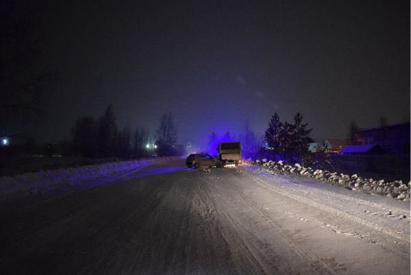 Не заметил автобус с включённой аварийкой